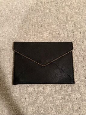 Rebecca Minkoff Black Envelope Clutch with Gold Hardware